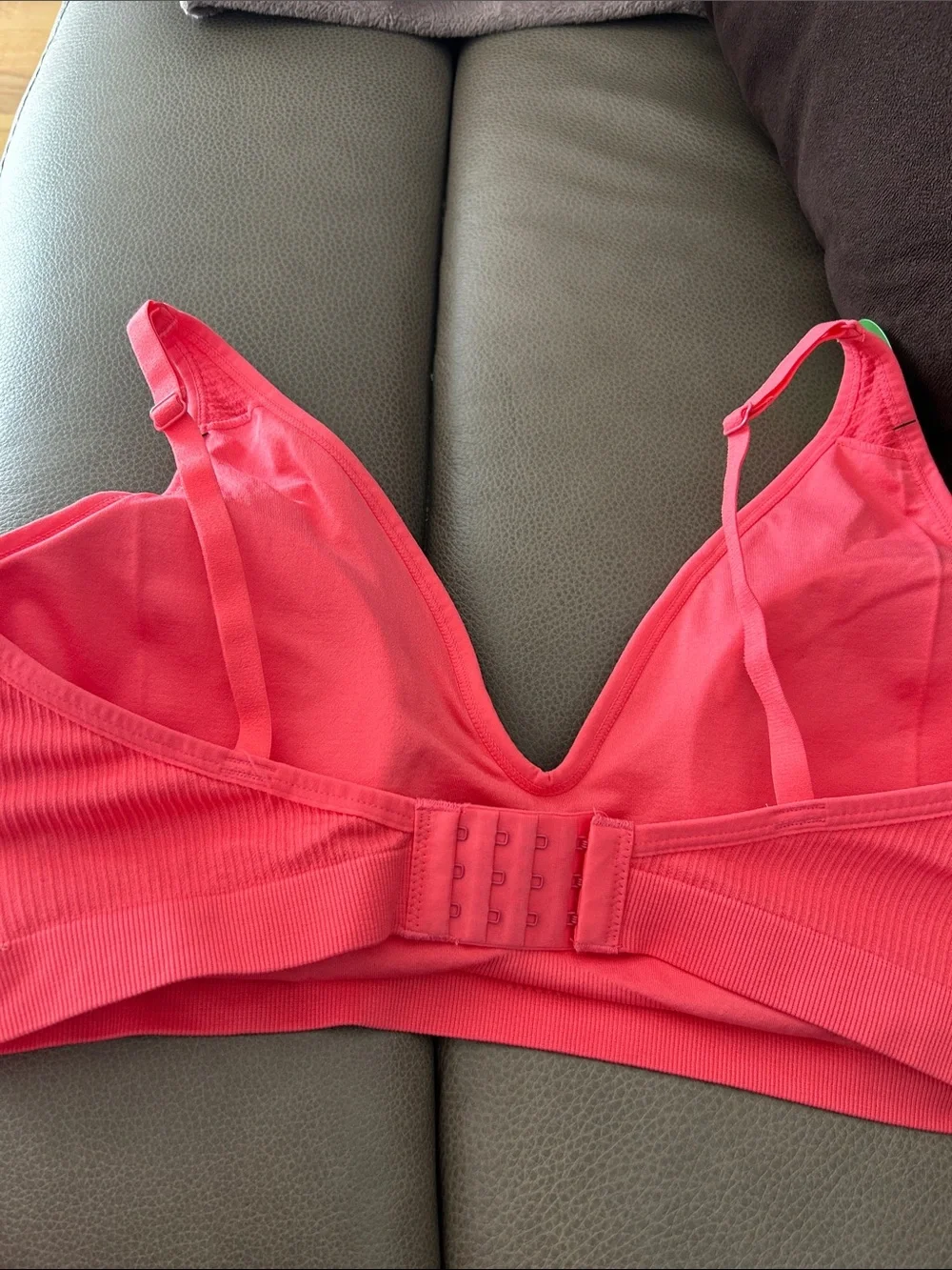 kindly Yours Coral Ribbed V-Neck Bralette